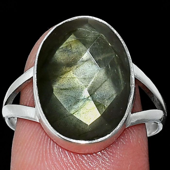 Spectrolite Labradorite Checker Ring size-9 SDR240412 R-1002, 12x16 mm