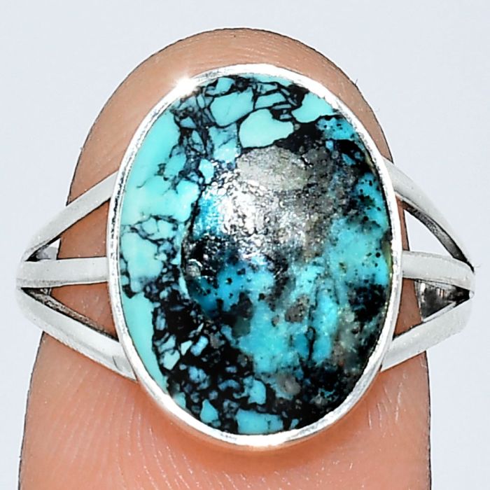 Lucky Charm Tibetan Turquoise Ring size-7.5 SDR240452 R-1003, 11x15 mm