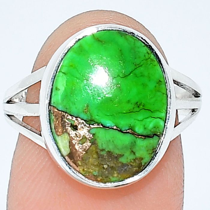 Copper Green Turquoise Ring size-8 SDR240480 R-1003, 12x15 mm