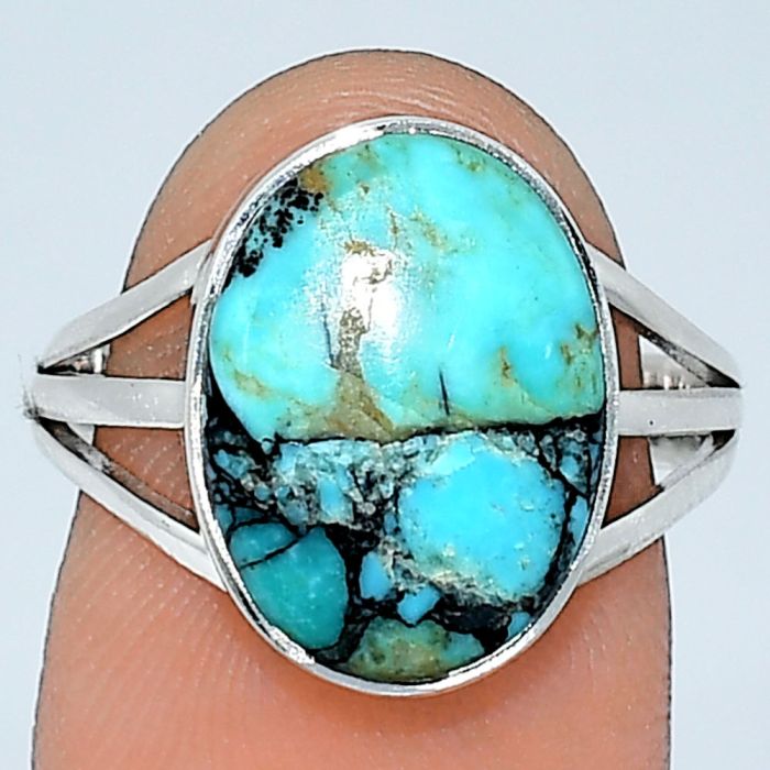 Lucky Charm Tibetan Turquoise Ring size-7 SDR240485 R-1003, 11x15 mm