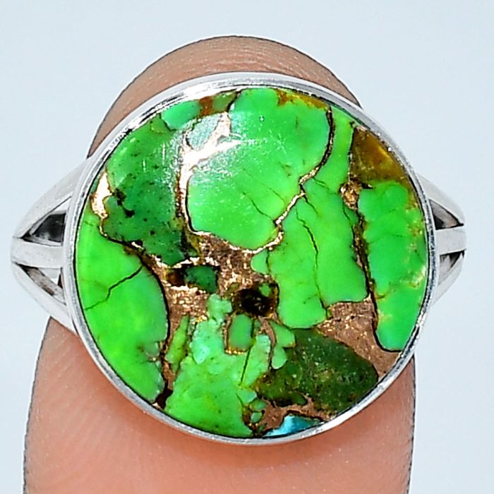 Copper Green Turquoise Ring size-9 SDR240498 R-1003, 16x16 mm