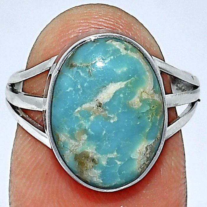 Natural Rare Turquoise Nevada Aztec Mt Ring size-7 SDR240516 R-1003, 11x15 mm