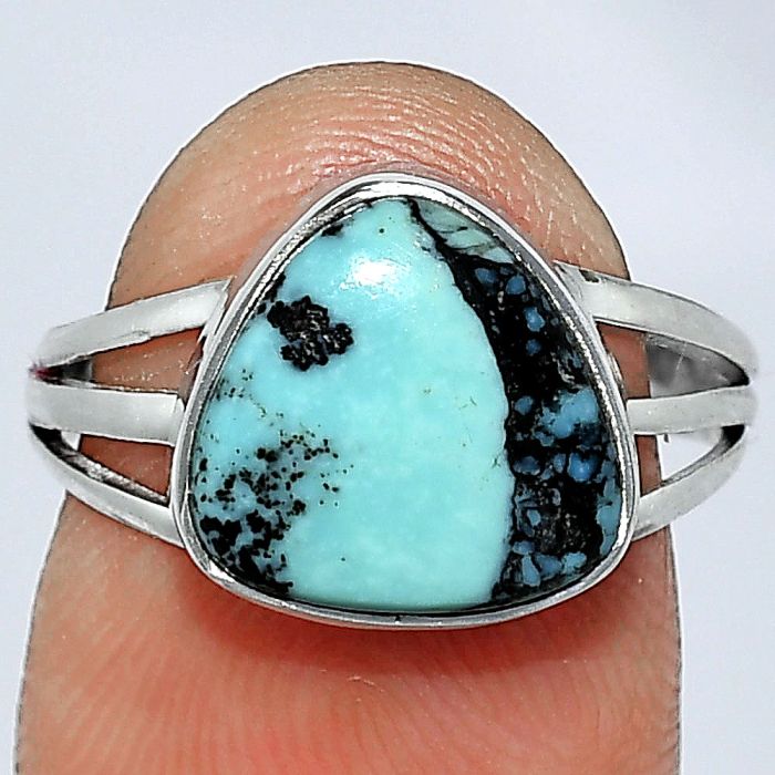 Lucky Charm Tibetan Turquoise Ring size-7 SDR240530 R-1003, 11x11 mm