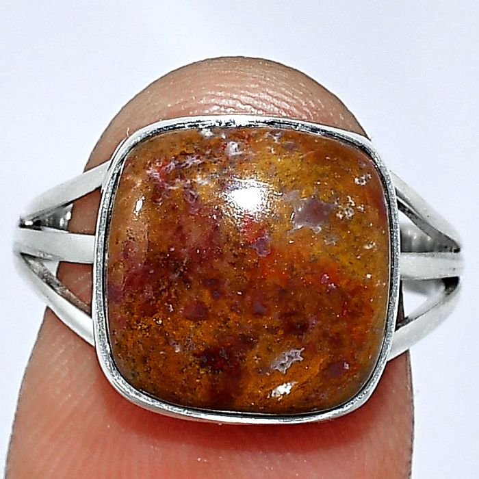 Rare Cady Mountain Agate Ring size-7.5 SDR240597 R-1003, 12x12 mm