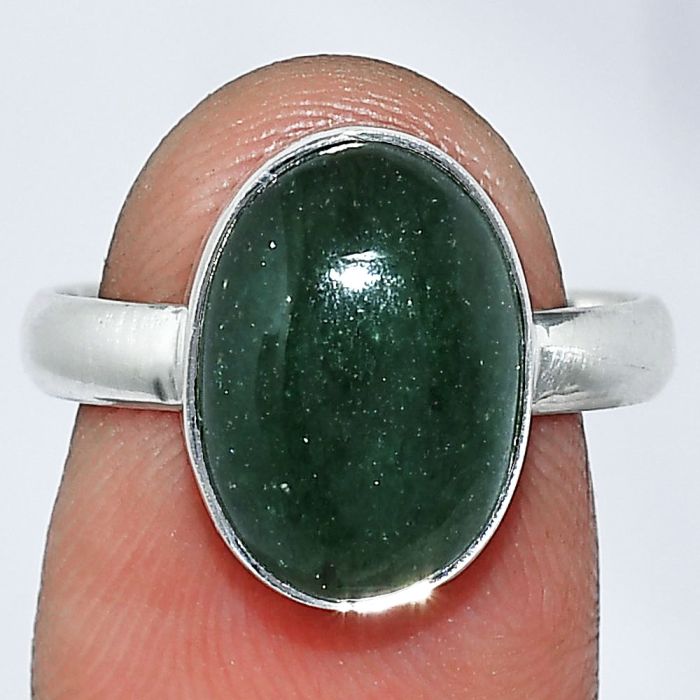 Green Aventurine Ring size-8 SDR240609 R-1001, 10x14 mm