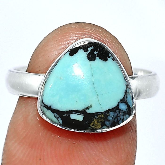 Lucky Charm Tibetan Turquoise Ring size-8 SDR240642 R-1001, 11x11 mm