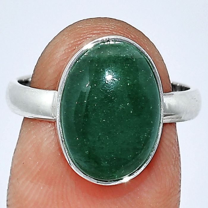 Green Aventurine Ring size-7 SDR240643 R-1001, 10x14 mm