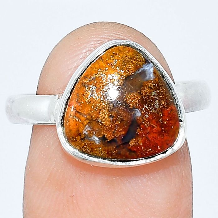 Rare Cady Mountain Agate Ring size-9 SDR240659 R-1001, 12x12 mm
