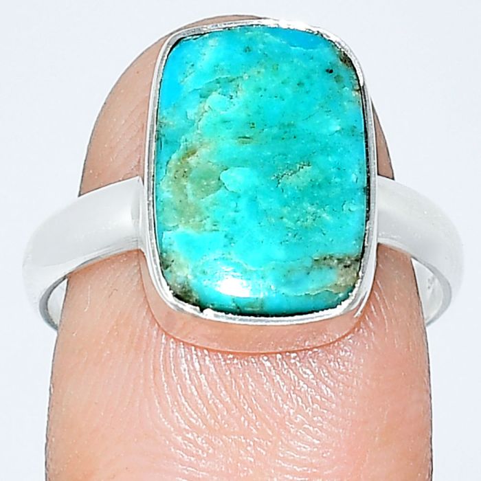 Natural Rare Turquoise Nevada Aztec Mt Ring size-7 SDR240661 R-1001, 9x14 mm