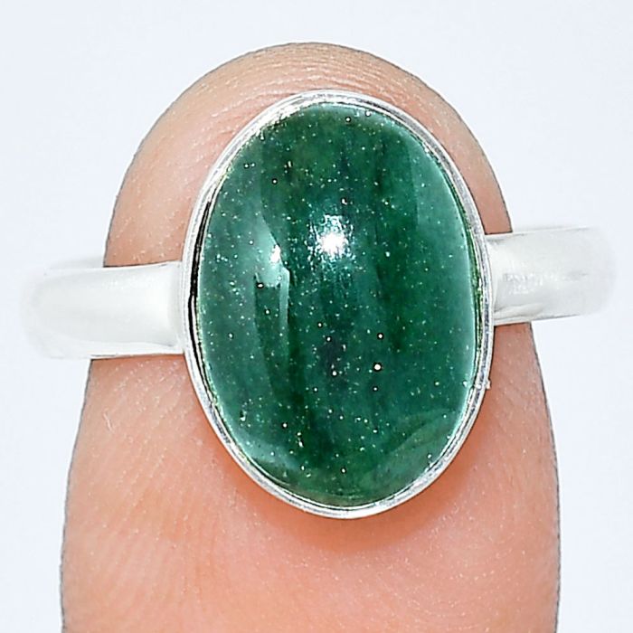 Green Aventurine Ring size-8.5 SDR240668 R-1001, 10x14 mm