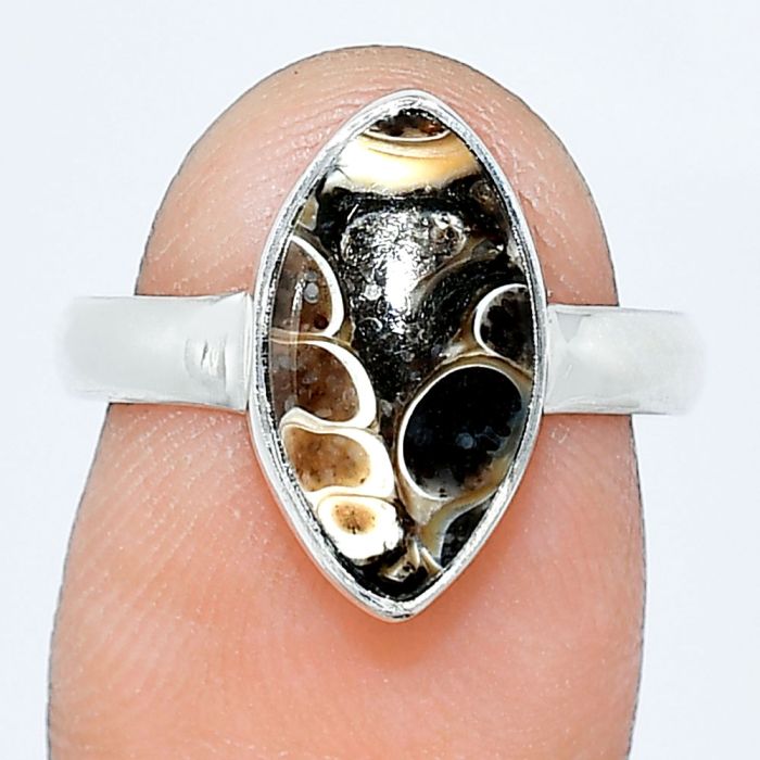 Turtella Jasper Ring size-7 SDR240709 R-1001, 8x15 mm