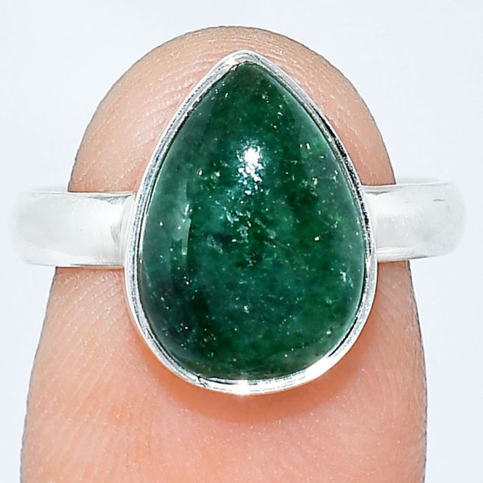 Green Aventurine Ring size-7.5 SDR240733 R-1001, 10x14 mm