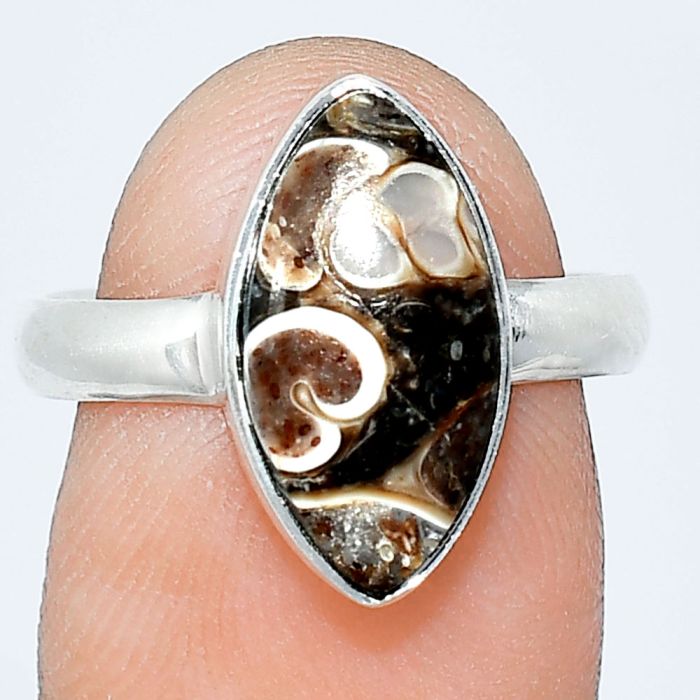 Turtella Jasper Ring size-7 SDR240736 R-1001, 8x15 mm