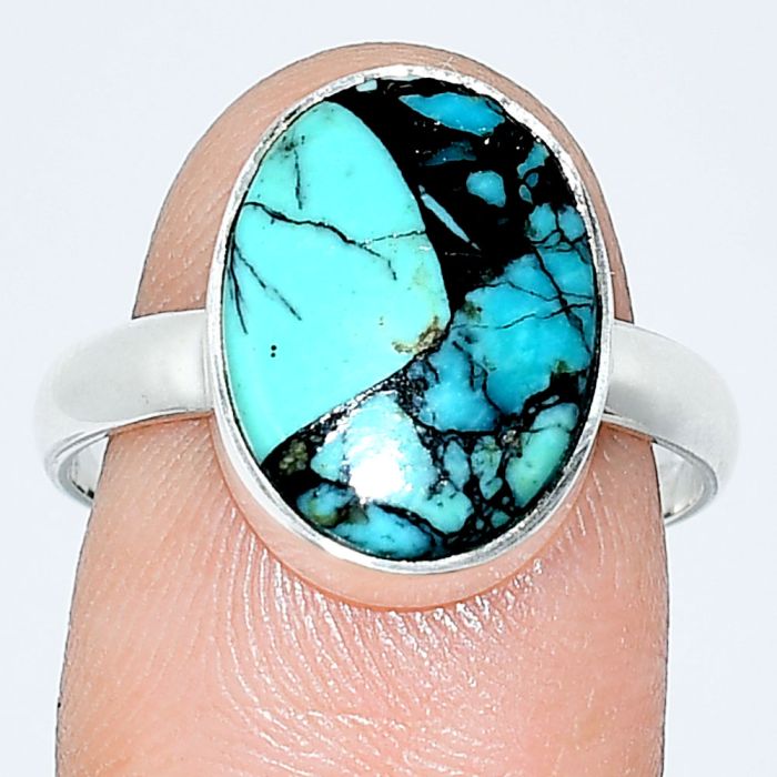 Lucky Charm Tibetan Turquoise Ring size-8 SDR240740 R-1001, 11x14 mm