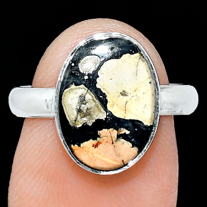 Maligano Jasper Ring size-7.5 SDR240752 R-1001, 10x14 mm