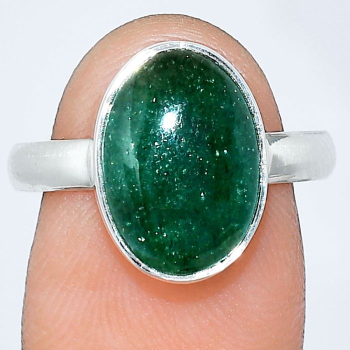 Green Aventurine Ring size-8 SDR240755 R-1001, 10x14 mm