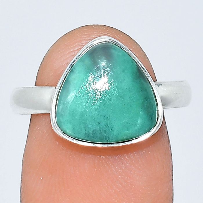 Natural Rare Turquoise Nevada Aztec Mt Ring size-8.5 SDR240758 R-1001, 12x12 mm