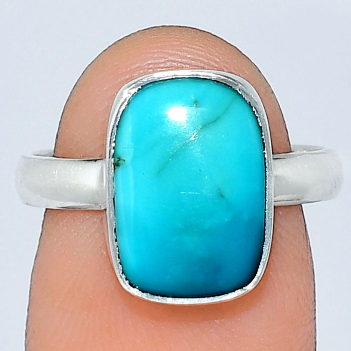 Natural Rare Turquoise Nevada Aztec Mt Ring size-7 SDR240773 R-1001, 9x13 mm