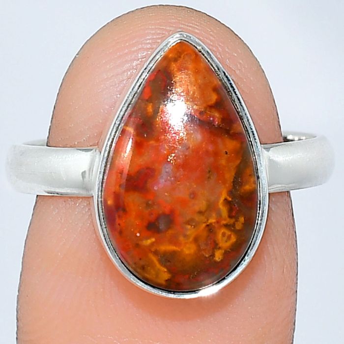 Rare Cady Mountain Agate Ring size-8.5 SDR240775 R-1001, 10x16 mm