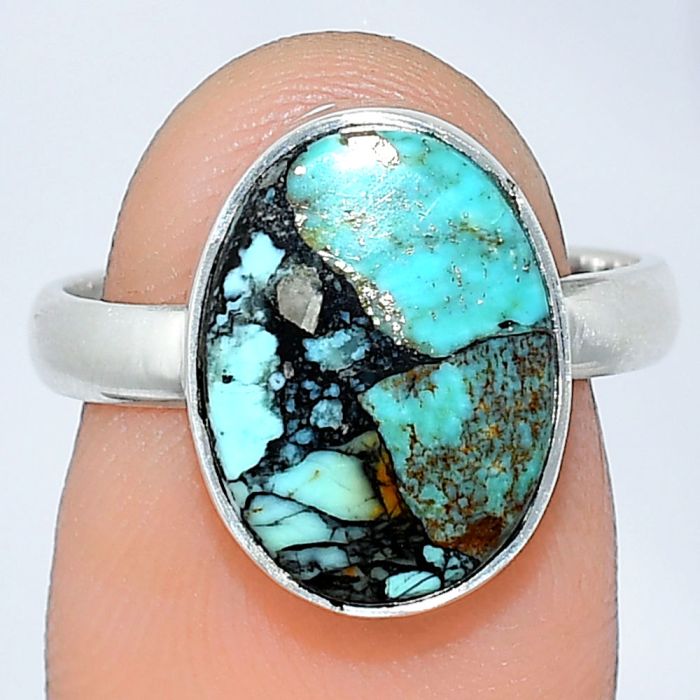 Lucky Charm Tibetan Turquoise Ring size-7 SDR240777 R-1001, 10x14 mm