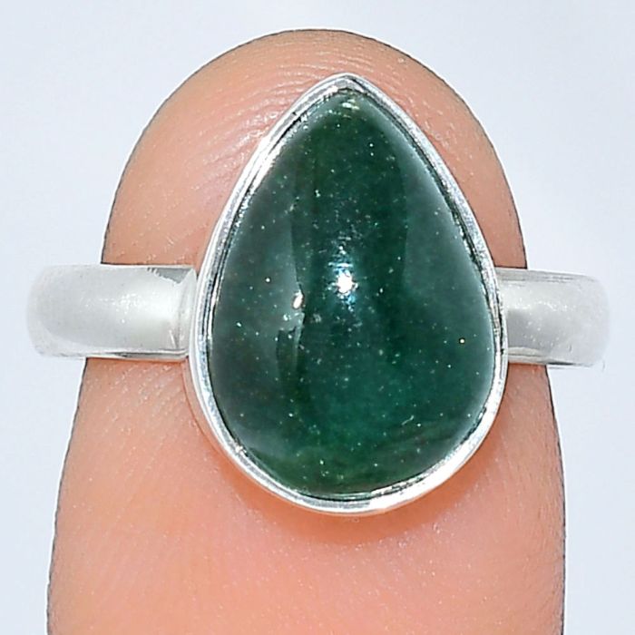 Green Aventurine Ring size-7 SDR240781 R-1001, 10x14 mm