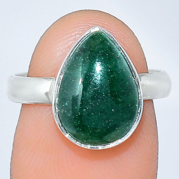 Green Aventurine Ring size-7 SDR240793 R-1001, 10x14 mm