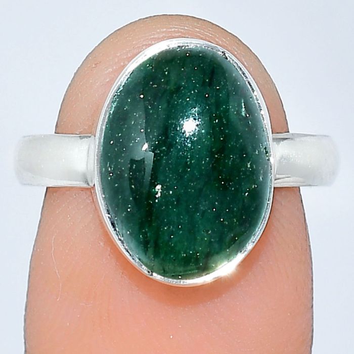 Green Aventurine Ring size-7 SDR240816 R-1001, 10x14 mm