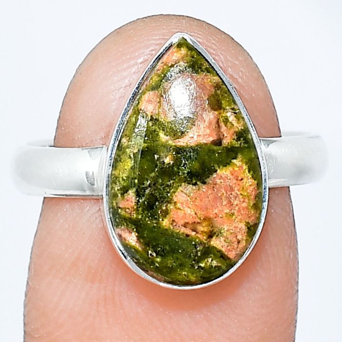 Unakite Ring size-8 SDR240837 R-1001, 9x15 mm