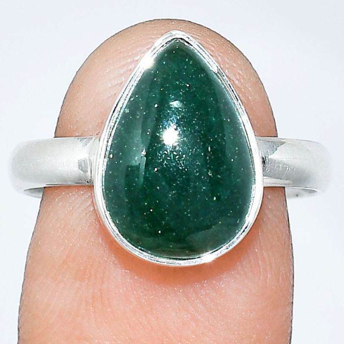 Green Aventurine Ring size-8.5 SDR240851 R-1001, 10x14 mm