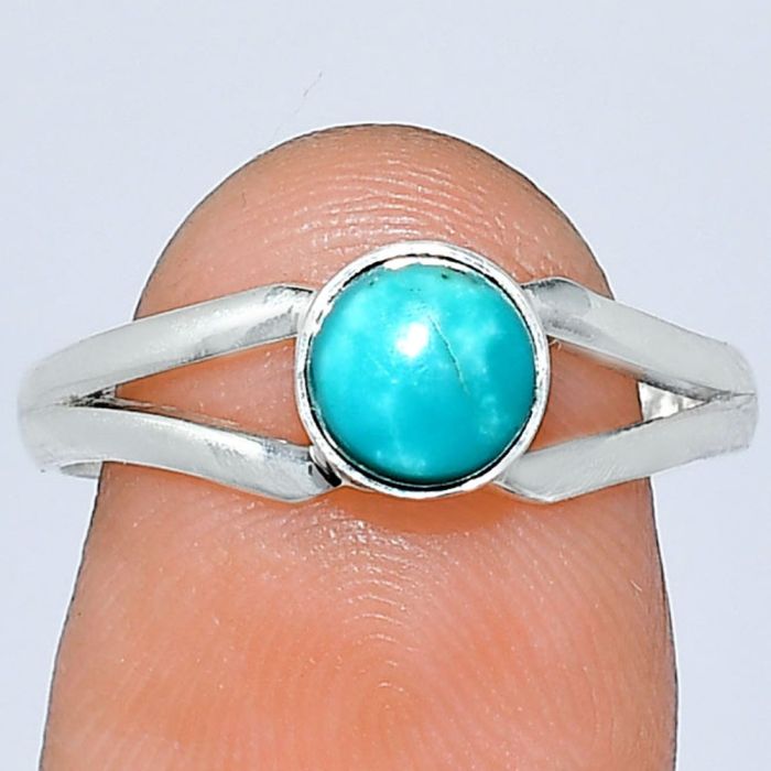 Natural Rare Turquoise Nevada Aztec Mt Ring size-7.5 SDR240876 R-1505, 6x6 mm