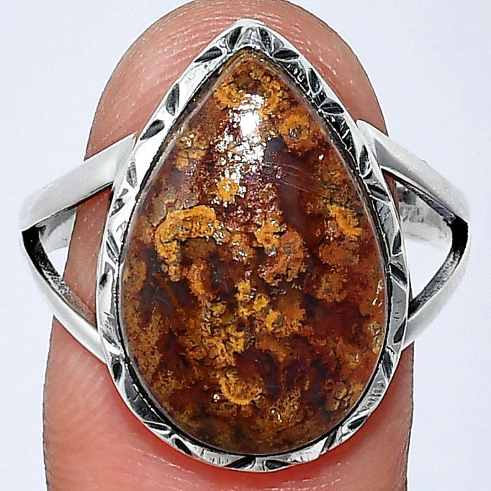 Red Moss Agate Ring size-10 SDR240902 R-1014, 13x19 mm