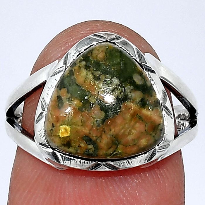 Ocean Jasper Ring size-7 SDR240903 R-1014, 11x11 mm