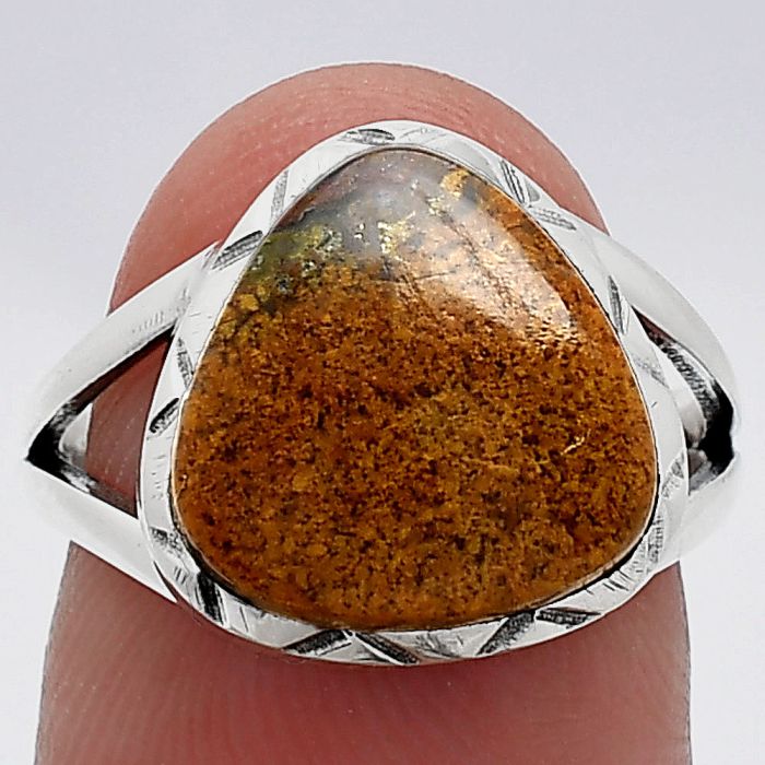 Red Moss Agate Ring size-7 SDR240917 R-1014, 12x12 mm