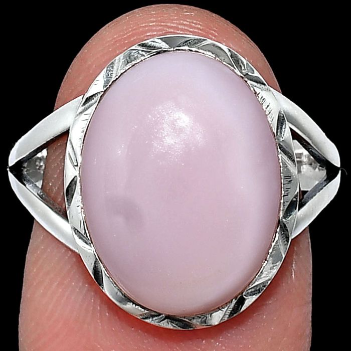 Pink Opal Ring size-8 SDR240925 R-1014, 12x16 mm