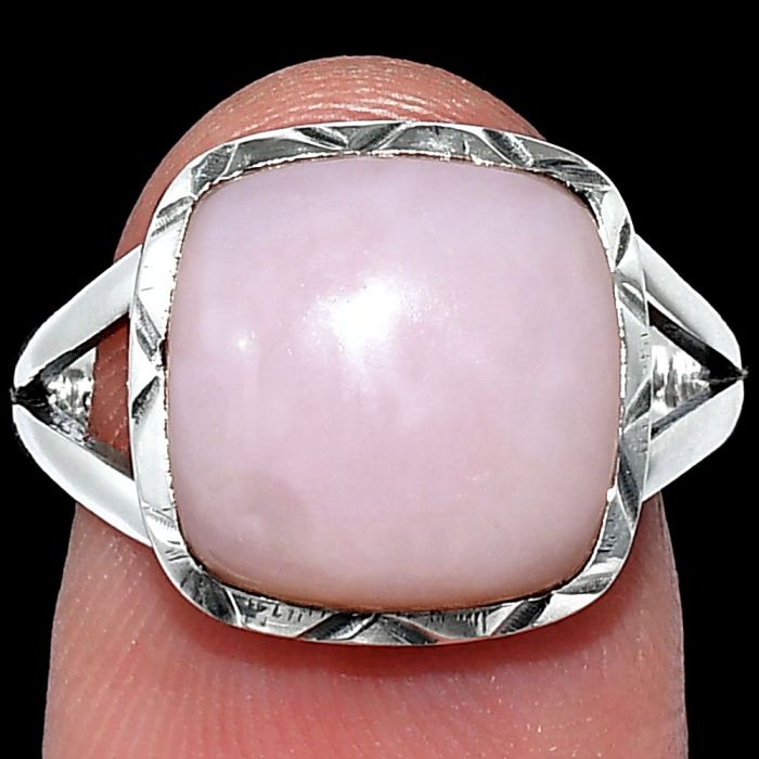 Pink Opal Ring size-8 SDR240929 R-1014, 12x12 mm