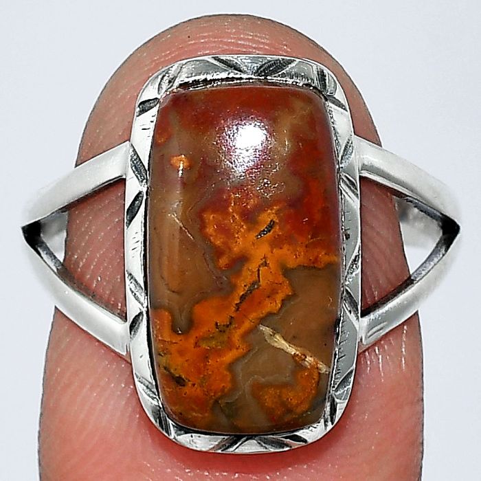 Rare Cady Mountain Agate Ring size-8.5 SDR240956 R-1074, 8x16 mm