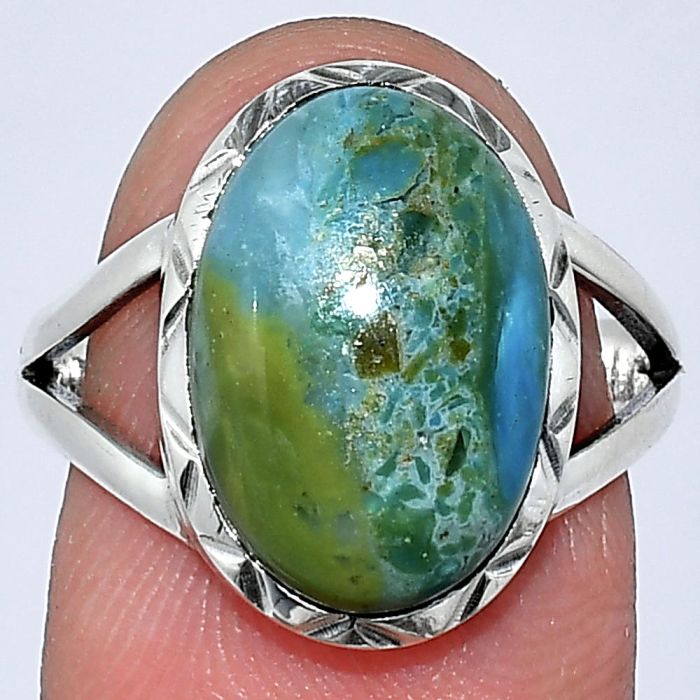 Peruvian Opalina Ring size-8 SDR240972 R-1074, 11x15 mm