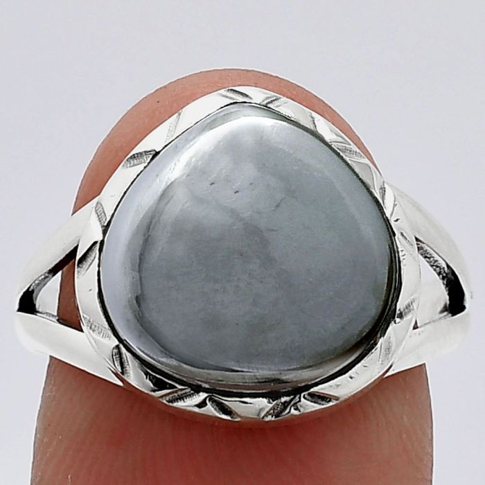 Gunmetal Ring size-8 SDR240975 R-1074, 13x13 mm