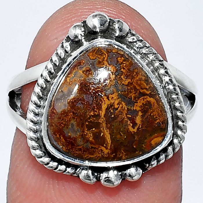 Rare Cady Mountain Agate Ring size-7 SDR241008 R-1253, 12x12 mm