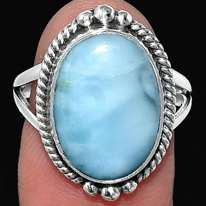 Larimar (Dominican Republic) Ring size-8.5 SDR241037 R-1253, 12x16 mm