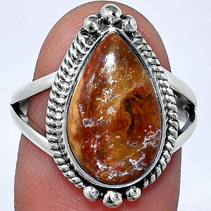 Rare Cady Mountain Agate Ring size-8 SDR241048 R-1253, 10x16 mm