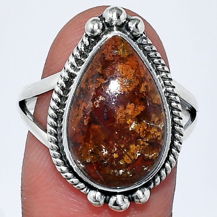 Rare Cady Mountain Agate Ring size-9 SDR241049 R-1253, 11x17 mm