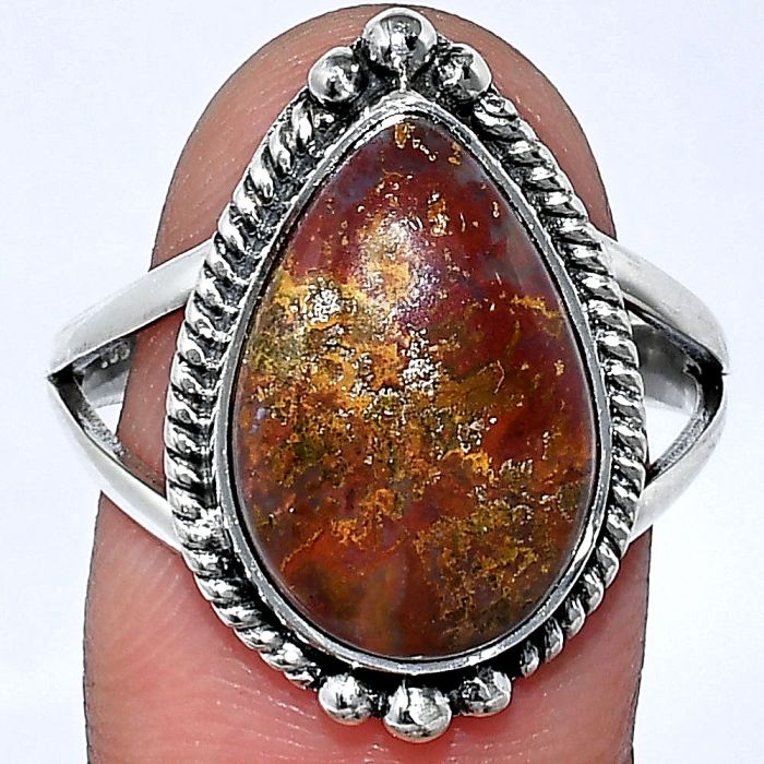 Rare Cady Mountain Agate Ring size-9.5 SDR241051 R-1253, 11x17 mm