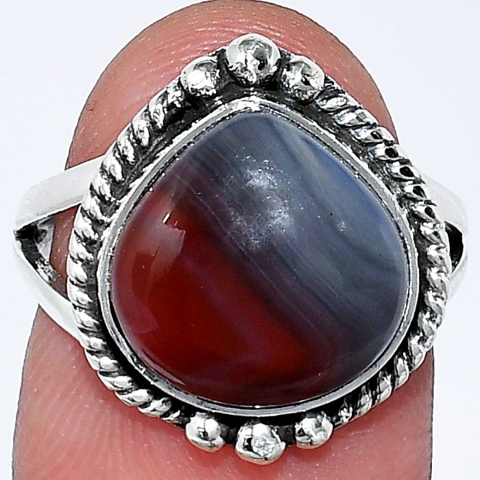 Banded Onyx Ring size-7 SDR241066 R-1253, 12x12 mm