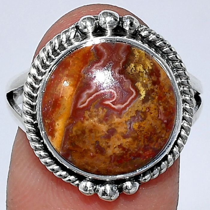 Rare Cady Mountain Agate Ring size-8.5 SDR241074 R-1253, 14x14 mm