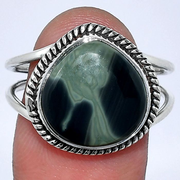 Spider Web Obsidian Ring size-10 SDR241112 R-1068, 14x14 mm