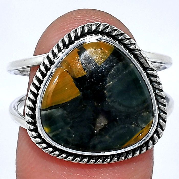 Rhyolite - Rainforest Jasper Ring size-9 SDR241121 R-1068, 14x14 mm