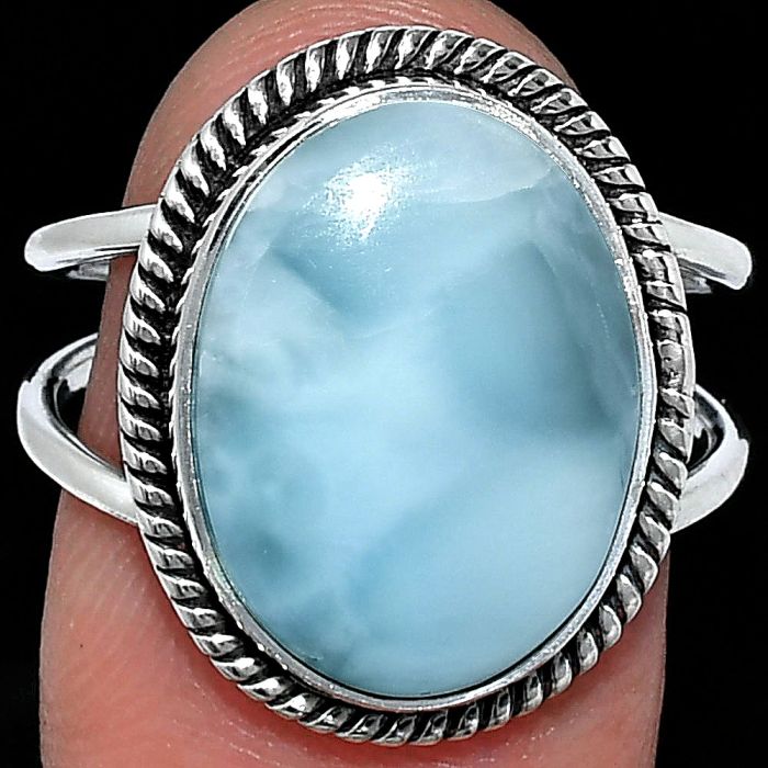 Larimar (Dominican Republic) Ring size-8.5 SDR241195 R-1068, 12x17 mm