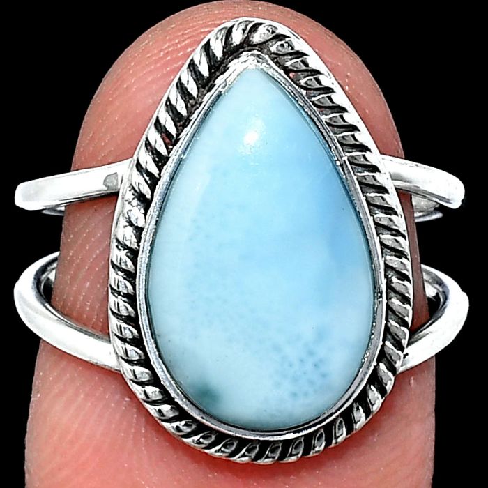 Larimar (Dominican Republic) Ring size-7 SDR241199 R-1068, 9x15 mm