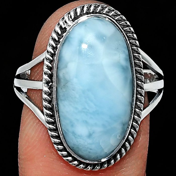 Larimar (Dominican Republic) Ring size-9 SDR241248 R-1010, 10x19 mm